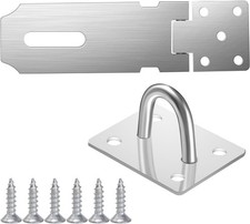 Door Padlock Hasp Heavy Duty and Staple 4.2 Inch Shed Lock 10.6X3.9cm 