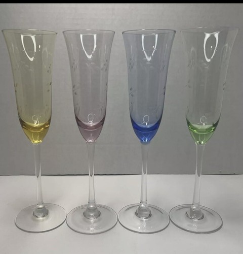 Etched colored crystal - colored,