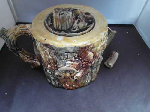 Victorian majolica tea - pot,