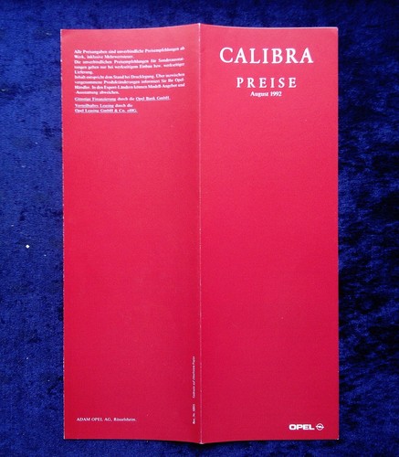 Opel calibra price list - calibra,