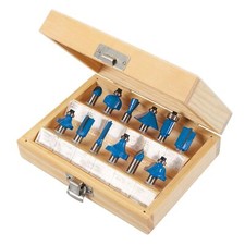 Silverline 12 Piece 8mm TCT Router Bit Set - 251678 TCT Cutting Edges