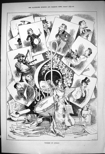 Antique old print 1882 - print,