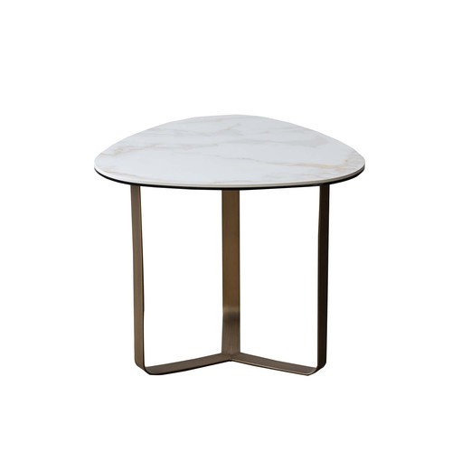 Side table marble effect - side, glass