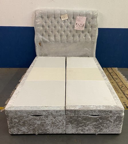 Claxby silver crushed velvet - crushed,