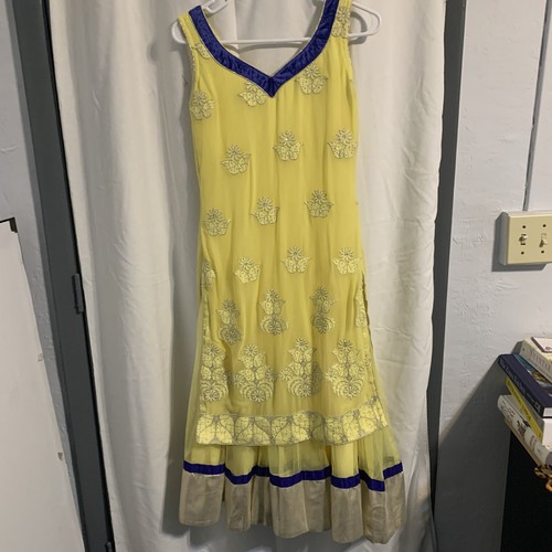 Yellow anarkali churidar - yellow,