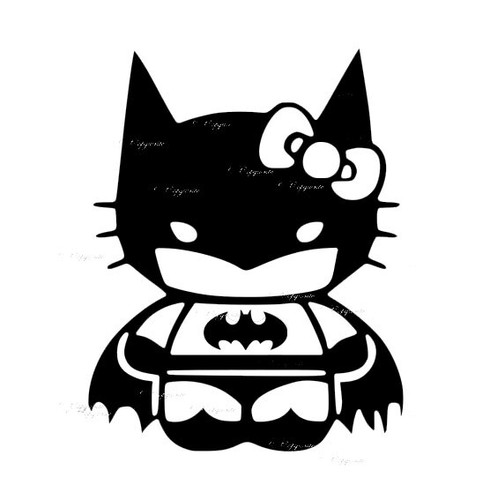 Batman hello kitty vinyl decal - kitty,