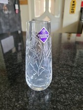 Vintage Edinburgh Crystal 5" Bud Vase With Floral Detail