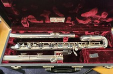 Rare Richard Mueller Handmade Bass Flute with double-curved neck.