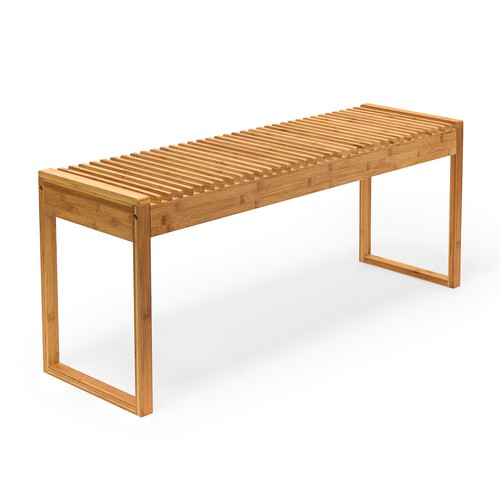 Bamboo bench wooden patio seat - wooden,