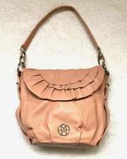 MODALU - SWING BAG - HAND or SHOULDER - SOFT PEACHY REAL LEATHER - FREE POST