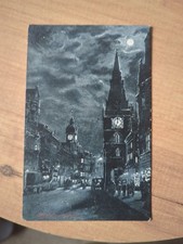 Vintage Valentine’s Postcard Trongate Glasgow Night Tolbooth Steeple 1905-1915
