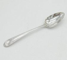 Irish George III Sterling Silver Feathered Serving Spoon Antique 1786 Dublin