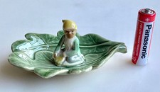 Vintage Wade Ireland Shamrock Pottery Leprechaun With Pot Of Gold On Leaf