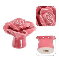  2 Pcs Rose Ceramic Handle