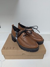 Next Lace Up Tan Heeled