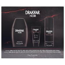 Guy Laroche Drakkar Noir Set - EDT 100ml Spray,Shower Gel+Body Spray RRP £45