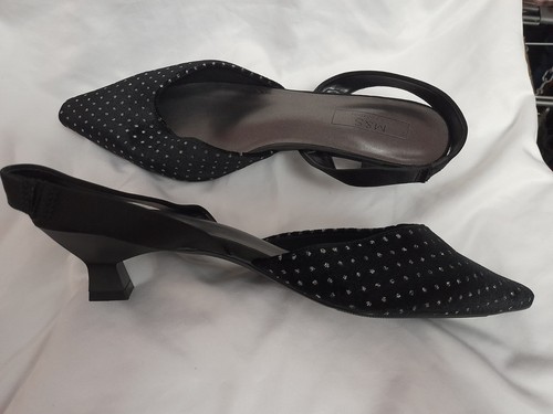 Black velvet silver polka - black,