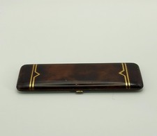 Art Deco Lady's Cigarette Case Holder Enameled Metal for Long Cigarettes Vng