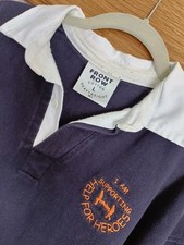 Vintage Front Row navy  Help for Heroes rugby shirt jersey Size Large 