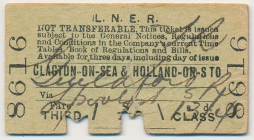 Railway ticket lner from - ticket,