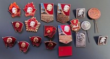 Collection of  Vladimir Lenin Communist USSR Russian Pin Badges, Vintage  c1970s