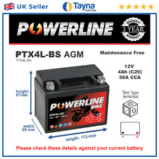 Powerline YT4LBS 12v Motorbike