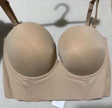 M&S BODY ULTIMATE LOW BACK, STRAPLESS PUSHUP LONGLINE BRA IN NUDE Size 40A