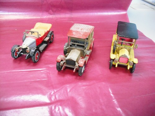Three matchbox old toy cars - , by