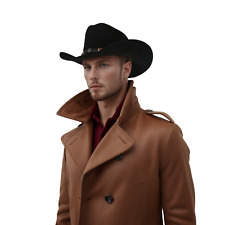 Premium Handcrafted Felt Wool Cowboy Hat - Wide Brim, Unisex Western Style Hat