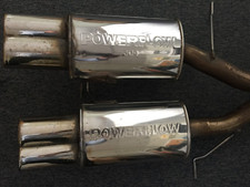 BMW Z3M exhaust back boxes made by PowerFlow, polished stainless steel S50 S54