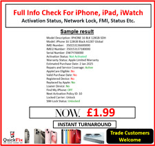 Full Info Check For iPhone, iPad, iWatch,Activation,Network, Fmi, Status