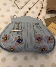 Bracher Emden Gorgeous blue embellished bag with chain strap good Condition