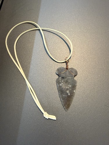 Flint arrowhead pendant with - pendant,