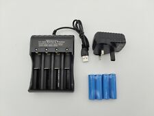 4 x 14500 Lithium Rechargeable Battery 3.7v Button Top+4Port Charger+USB Charger