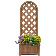 Arched Brown Wooden Planter