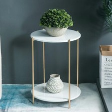 2 Tier 4-Leg Marble End Side