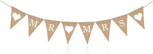 Mrs just married burlap - &,