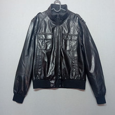 Barneys faux leather jacket size XXL black cafe biker