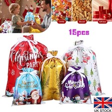 15pcs Christmas Sacks Reusable