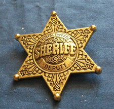  Sheriff Badge brass Colour Metal Badge Old West Cowboy Costume Prop Badge 