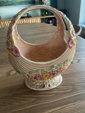 Arthur Wood "Garden Wall" basket vase,  from the Art Deco era of the 1930s