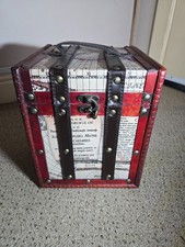 Vintage-Style Wooden Storage Trunk / Decorative Chest – Map Design