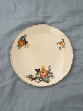 Royal Staffordshire Pottery vintage dinner plate honey glaze floral gold 23 cm