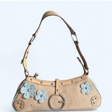 Vintage Guess Shoulder Bag With Turquoise Flower Details