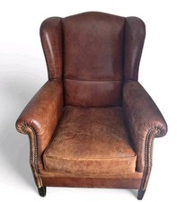 Distressed brown leather - distressed,