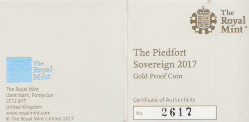 The piedfort sovereign 2017 - sovereign,