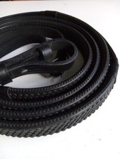 RUBBER REINS, PONY, COB, FULL BLACK OR BROWN LEATHER HORSE PONY *FREE POSTAGE*