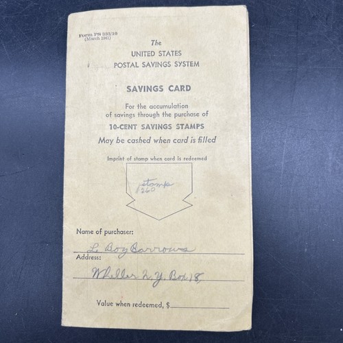 1941 postal savings system - us,