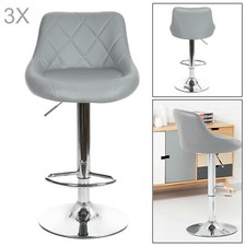 3 x Grey Bar Stools Faux