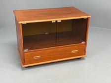 Vintage Teak Media Unit Glass